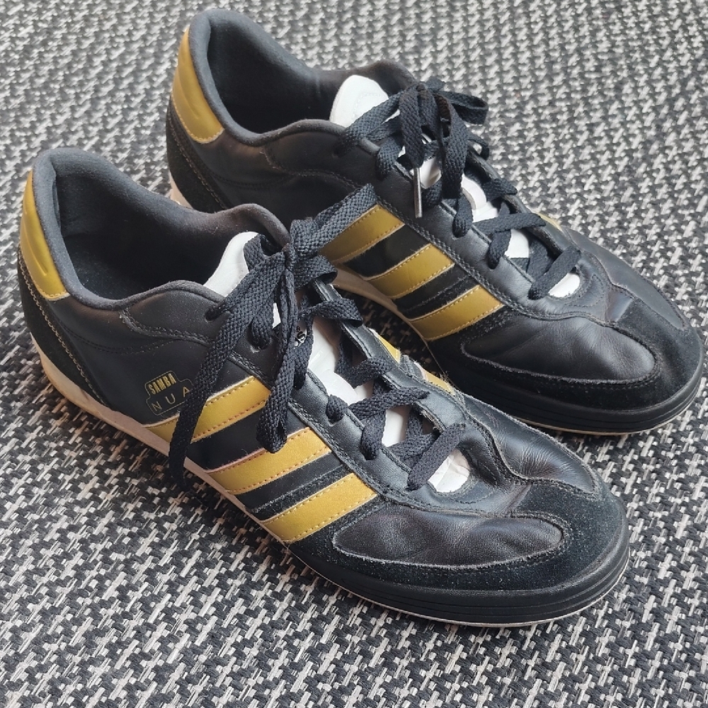 Adidas Samba NUA Vintage Black and Gold Retro Sneakers